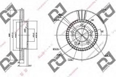 DJ PARTS bd1046 -  Тормозной диск